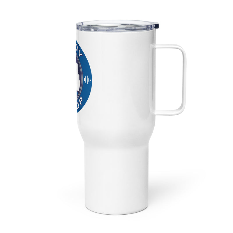 Travel mug with a handle