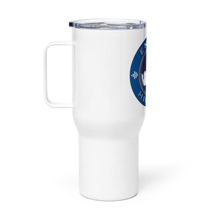 Travel mug with a handle